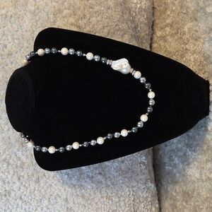 Iris & Lily Elegant Mother Of  Pearl and Beaded Necklace